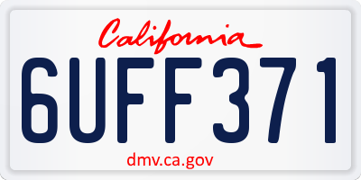 CA license plate 6UFF371
