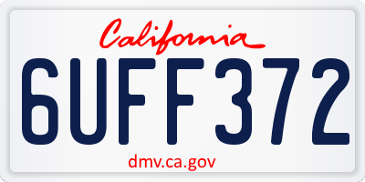 CA license plate 6UFF372