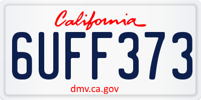 CA license plate 6UFF373
