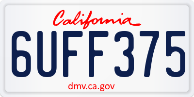CA license plate 6UFF375