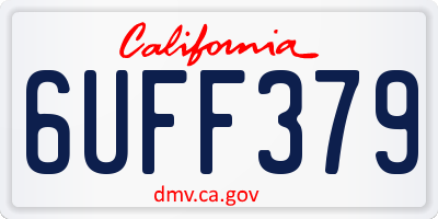 CA license plate 6UFF379