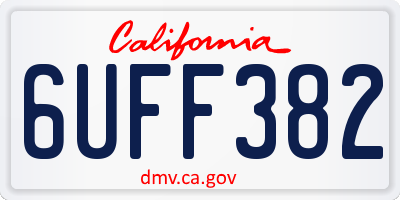 CA license plate 6UFF382