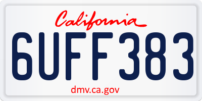 CA license plate 6UFF383