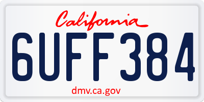 CA license plate 6UFF384