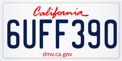 CA license plate 6UFF390