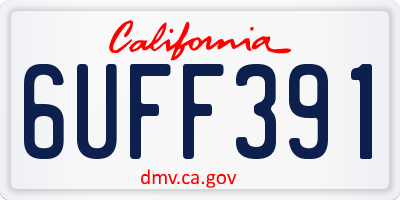 CA license plate 6UFF391
