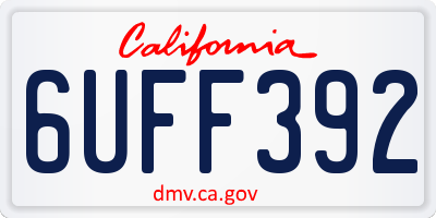 CA license plate 6UFF392