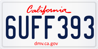 CA license plate 6UFF393