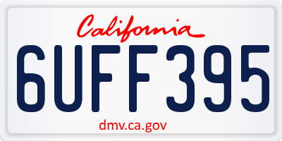 CA license plate 6UFF395