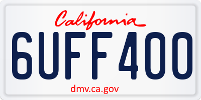 CA license plate 6UFF400