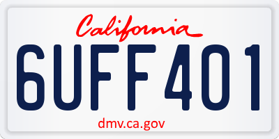 CA license plate 6UFF401