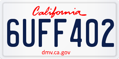 CA license plate 6UFF402