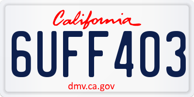 CA license plate 6UFF403
