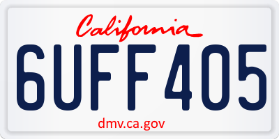 CA license plate 6UFF405