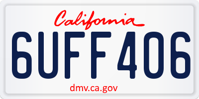 CA license plate 6UFF406