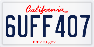 CA license plate 6UFF407