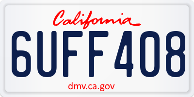 CA license plate 6UFF408
