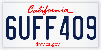 CA license plate 6UFF409