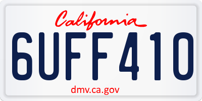 CA license plate 6UFF410