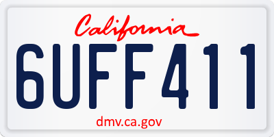 CA license plate 6UFF411