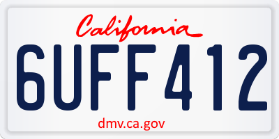 CA license plate 6UFF412