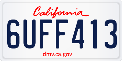 CA license plate 6UFF413