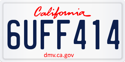 CA license plate 6UFF414