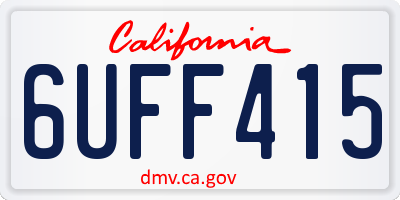 CA license plate 6UFF415
