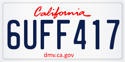 CA license plate 6UFF417