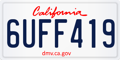 CA license plate 6UFF419