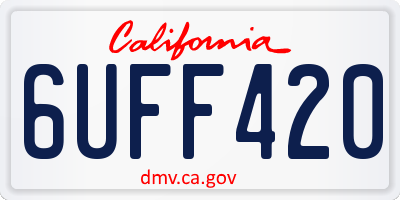 CA license plate 6UFF420