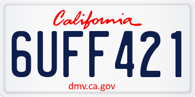 CA license plate 6UFF421