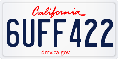 CA license plate 6UFF422