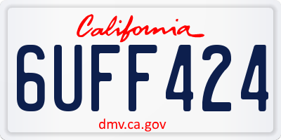 CA license plate 6UFF424