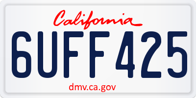 CA license plate 6UFF425