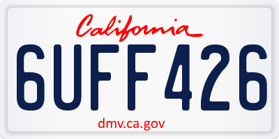 CA license plate 6UFF426