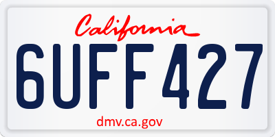 CA license plate 6UFF427