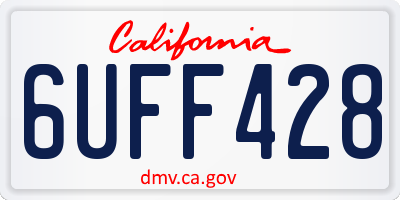 CA license plate 6UFF428