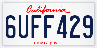 CA license plate 6UFF429