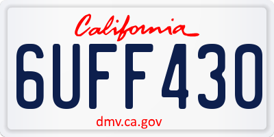 CA license plate 6UFF430