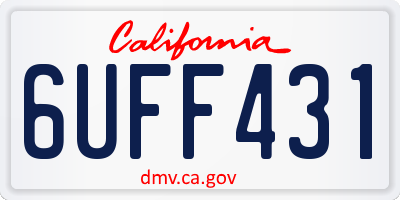 CA license plate 6UFF431