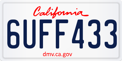 CA license plate 6UFF433