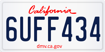 CA license plate 6UFF434