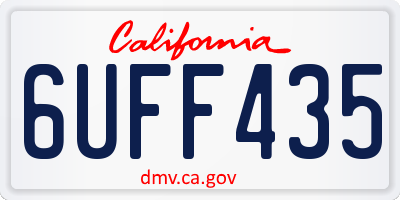 CA license plate 6UFF435