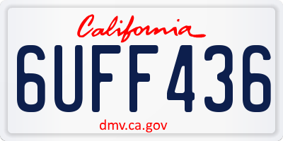CA license plate 6UFF436
