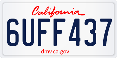 CA license plate 6UFF437