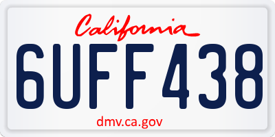 CA license plate 6UFF438