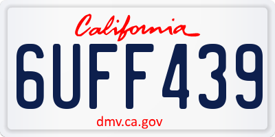 CA license plate 6UFF439