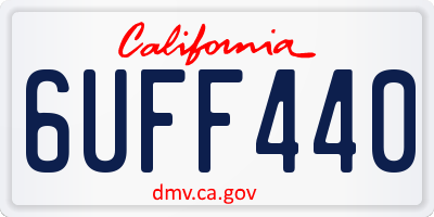 CA license plate 6UFF440