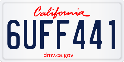 CA license plate 6UFF441